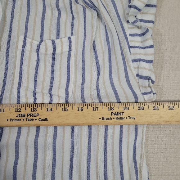 Japna Casual Pinstripe Button Down Womens Size MED Soft Flowy & 100% RAYON EUC - Picture 9 of 11
